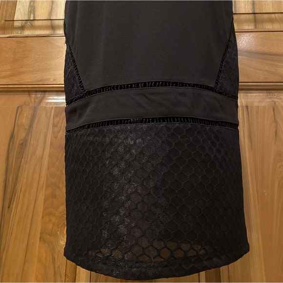 Missguided - Black Pencil Skirt - Peekaboo Crochet & Sheer Mesh Detail, size 12 - Picture 3 of 14